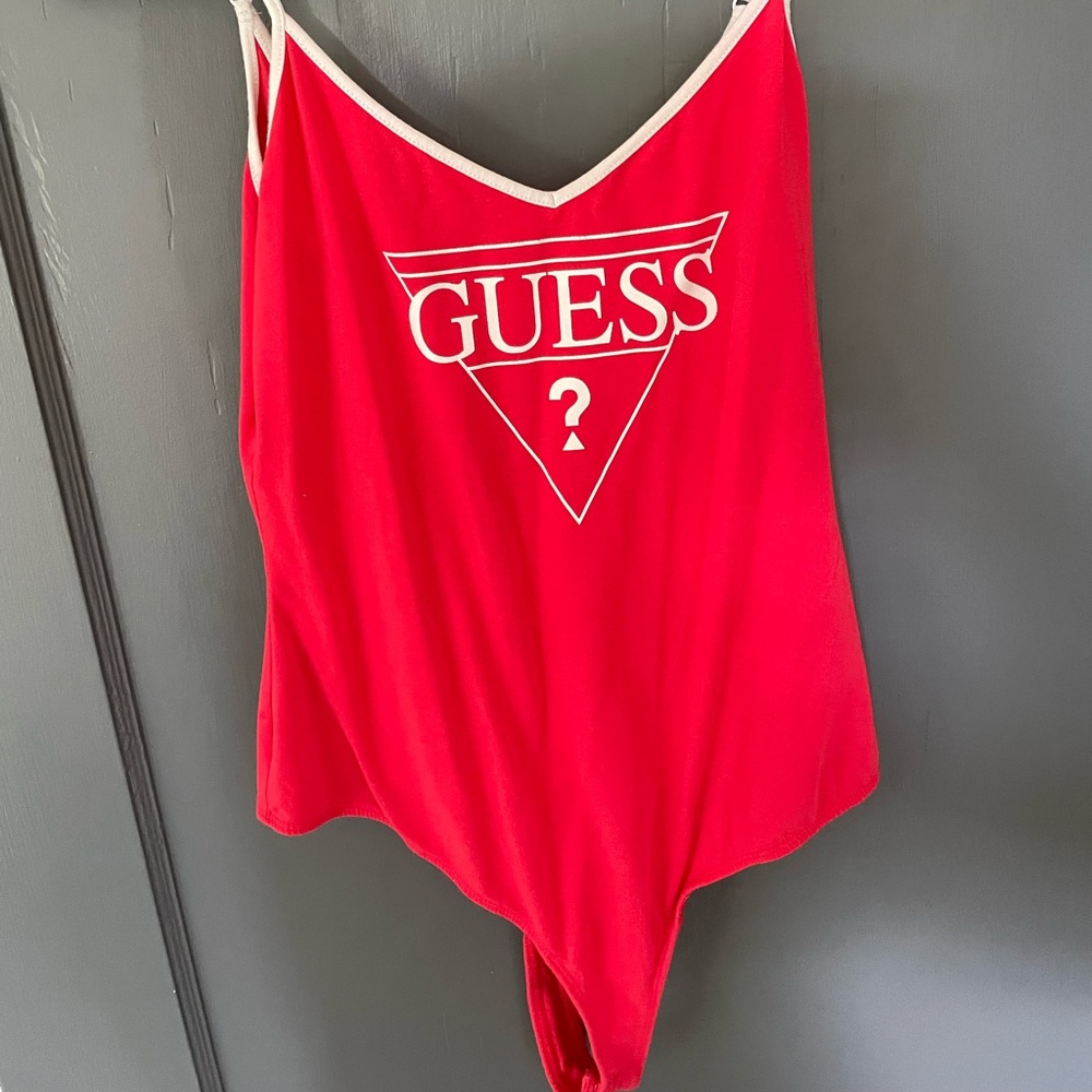 Red Guess Bodysuit Tank